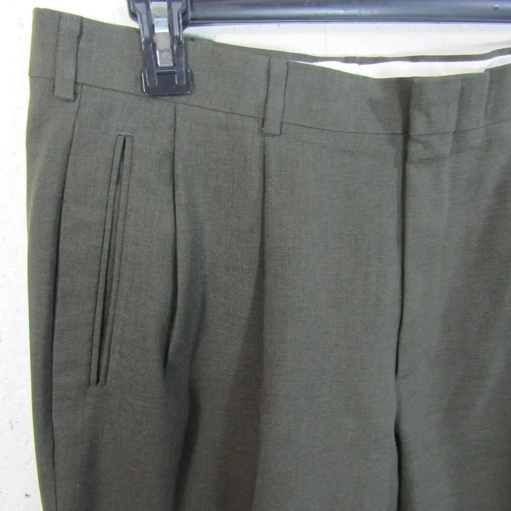 Action Choice by Levi Strauss & Co. Men's 36x32 Pleated Cuffed Dress Pants Olive